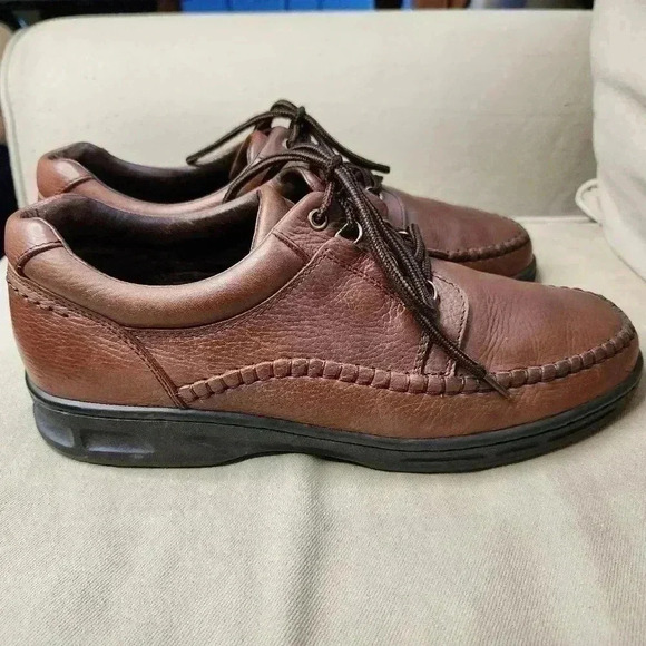 WONDERLITE Men's Shoes Size 13M Comfort Oxfords Brown Leather Round Toe - Picture 5 of 7